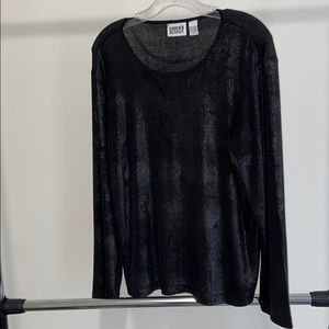 Long sleeve black shimmery shirt